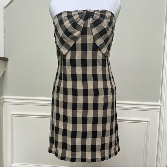 TCEC Black and Tan Strapless Sheath Dress L - Picture 1 of 6